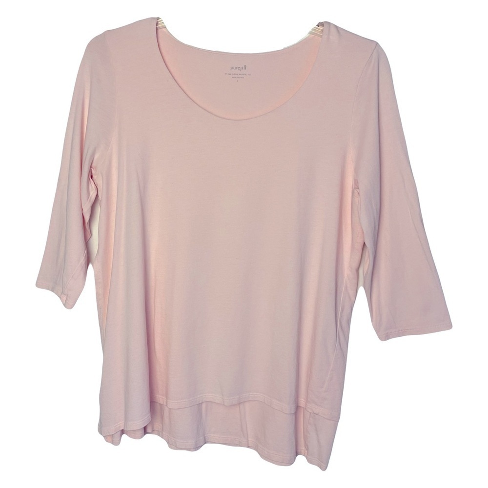 Pure Jill | Blush Pink Layered Artistic Tee, Large